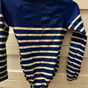 Mini Boden Navy and White Striped Shirt